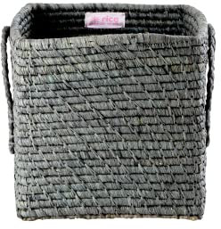 Klein Raffia Korb - Dunkelgrau
