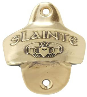 Exclusively Irish Flaschenöffner Küchenhelfer (Slainte Claddagh Poliertes Messing)