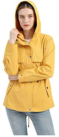 Regenjacke Frauen Outdoorjacke Atmungsaktiv Herbst Übergangsjacke Regenjacken Damen Leichte Jacke mit Kapuze Windbreaker zum Wandern Reisen Treking Fahrrad wasserdichte Jacke Sportjacke