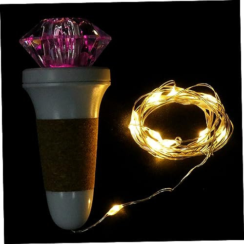 Amosfun Led Illuminated Wine Bottle Cap Rechargeable Cork Light Bottle Lamp Easy to Use for Home Decor