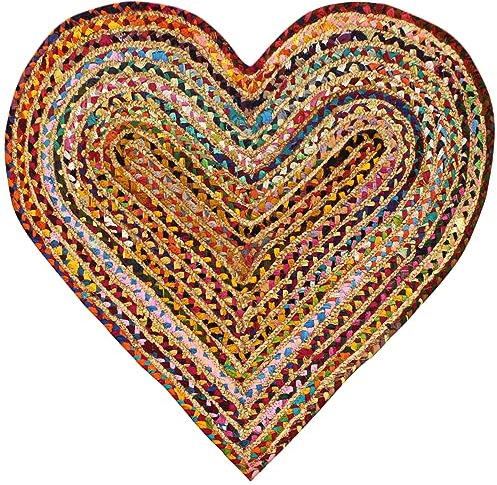 Handgefertigter runder Kelim-Teppich, 91 cm, rund, mehrfarbig, 0,7 cm dick, Flachgewebe, für drinnen und draußen, handgewebt, geflochten, 90 cm, verschiedene ausgefallene Jute + Baumwolle