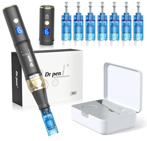 A8S Dermapen Microneedling Professionale, Bestauty 2023 Version, Stimola il Collagene, Combatte le Rughe, Migliora le Cicatrici, Elettrico Dermapen Microneedling Con 7 Cartucce