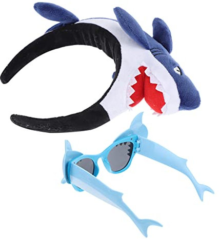 TOYANDONA 2st Hai-stirnband-brille Kopf Stirnband - Fotokabine Requisiten Tierhaarreifen Lustige Brille Haifischflossenstirnband Lustiger Haarreif Hai-haarband Partybedarf Kind Stoff