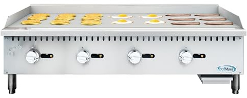 KoolMore 48 in. Natural Gas 4- Burner Griddle with 90,000 BTU in Stainless-Steel, ETL Listed (KM-GG4-48M)