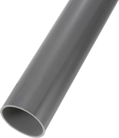 Rebower 45.2x50mm PVC Pipe 14 Plastic Light Grey | Rigid Tubing,Round High Impact Drain Pipe,for Greenhouse,Garden,Home,HVAC Plumbing