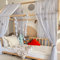 Baby Fancyroom Hausbett Himmel Betthimmel für Kinderbett Kinderzimmer Baldachin Bettvorhang Betthimmel für Mädchen Prinzessin Zimmer (Grau, 340cm, mit 5 silbernen Sternen)