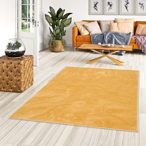 Snapstyle Luxus Super Soft Hochflor Langflor Teppich Deluxe Curry - Flauschig Weich für Wohnzimmer Schlafzimmer Kinderzimmer