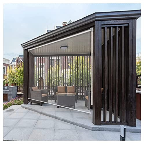 Tenda avvolgibile per pergola in PVC, impermeabile, con gancio, in vinile, trasparente, protezione solare per patio e giardino