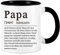 Diztoud Tasse Papa Substantiv Definition, Vatertagsgeschenk für Papa, lustige Geschenke für Vater, Geschenk Vatertag Geburtstag Weihnachten, Geschenke zum Vatertag, 325ml Keramik Kaffeetasse, Schwarz