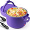 AUTOPkio Portable Electric Lunch Box, 80W 1L Mini Heating Lunchbox 12V/24V/220V Stylish Food Warmer for Office, Car, Travel, Gym, Dieter, Women (Lavender Purple)
