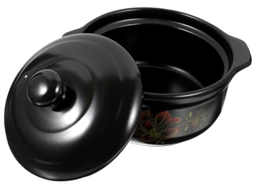 FUNOMOCYA Ceramic Casserole Braising Pan with Lid Home Casserole Baking Dish for Dinner Kitchen Cooking Pot Home Stew Pot Stew Pots with Lids Clay Casserole Dish Casserole Saucepan Ceramics