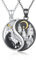 OHAYOO Yin Yang Halskette 925 Sterling Silber Yin Yang Anhänger Kette Partnerketten für Sie und Ihn Yin Yang Schmuck Geschenke für Damen Herren Couple (Katze)
