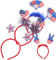 FRCOLOR 4 Stück Unabhängigkeitstag Stirnband Silvester Stirnbänder Flaggen-stirnband Cosplay-party-stirnbänder Roter Stirnband Stern-stirnband Us-bandana Jahr Stirnband Plastik Colorful