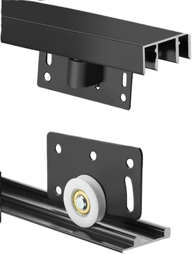 Heavy-Duty Sliding Closet Door Track for Triple Track program - Silent Glide Wheel Replacement Kit for Wardrobe, Barn & Glass Doors(150cm/59in)