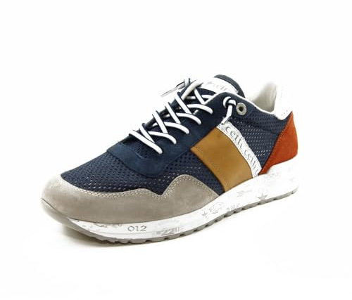 Cetti - Zapatilla Sneakers Deportiva Casual,de Piel de Ante y Tela,cordón elástico,Suela de Goma,Rejilla, para: Hombre Color: Marino Talla:40