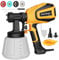 Farbsprüher, 700W HVLP Elektrische Spritzpistole, 1200ML Behälter, 1000 ml/min mit Reinigungs & Blasanschlüssen, 4 Düsen & 3 Sprühmuster, Einstellbarer Durchfluss, für Zuhause, Möbel, Wände & Zäune.