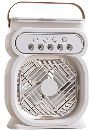 lmoikesz Ventilateur de climatisation portable, son doux, grande capacité, batterie, trois vitesses, chaud, trois en un, climatiseur ABS, blanc