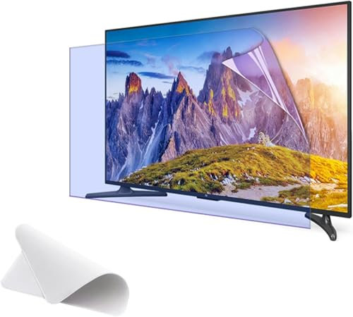 AYCDL 75-85 Zoll Matter, Blendfreier Tv-Displayschutz – Anti-Uv-/Anti-Blaulichtfilter Mit Reinigungstuch – Milchglasfolie Mit Antireflexionsrate Bis Zu 90% – Für Led,Clear-75inch 1645x930mm