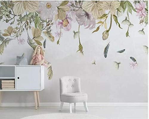 FYRHLH Wallpaper Colored flowers Wall Mural Photo Wallpaper Non-Woven 3D Effect Wall Poster for Living Room Bedroom Restaurant Wall Decoration 350cm×256cm