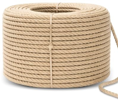 Kunsthanfseil Polyhanfseil - Handlauf & Absperrseil 10mm x 25m | Wetterfestes Spleitex & Spintwist Tauwerk in Naturfarben & verschiedenen Längen. Ideal als Treppenseil & Dekoseil