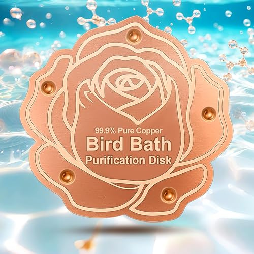 OICEME Vogeltränke Reinigungsscheibe Reines Kupfer Außen Winter Solar Power Vogeltränke Wilder Kolibri Hängeschale Metallwärmer Deck Geländer Kolibri Futterstation Außen Wasserstange Brunnen Station