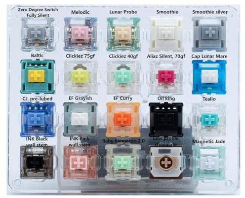 GATERON Keyboard Switches Tester, Jade Baby Kangaroo Smoothie Melodic Inside, Fit for Mechanical Magnetic Keyboard (high Low Profile Mix he switches, 20)
