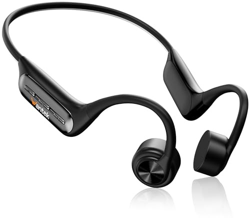 Wantek Auriculares de Conducción Ósea IP68 Impermeables para Natación, Bluetooth 5.3 con MP3 Integrado de 32GB, Auriculares Deportivos Open Ear para Nadar, Correr, Ciclismo y Fitness, 8H