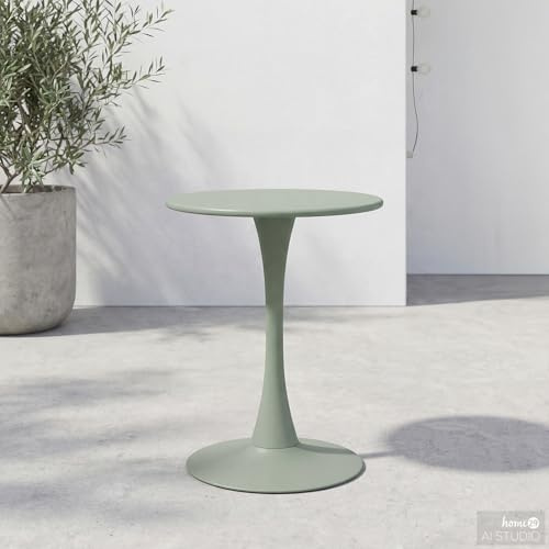 home24 Gartentisch Metall 60 x 60 x 75 cm | Stahl, pulverbeschichtet, modernes Design, UV-beständig, zerlegt geliefert