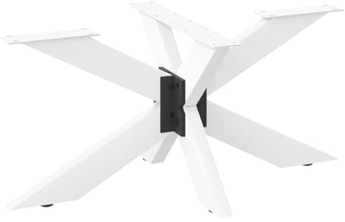 Kaorsrow Pied de table basse en forme d'araignée, blanc, 98 x 58 x 42-43 cm, en acier revêtu par pulvérisation, design moderne, robuste et pieds réglables en hauteur pour salon, salle à manger, bureau