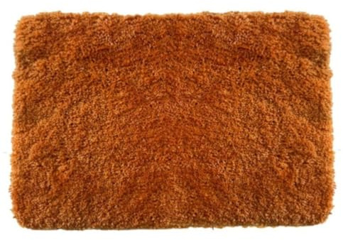 Spirella Highland Mikrofaser-Badematte – rutschfest, schnelltrocknend und waschbar – 100% weiches und strapazierfähiges Polyester – Orange – 60 x 90 cm