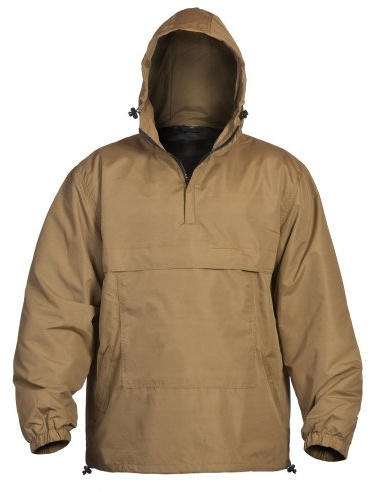 Mil-Tec Herren Combat Anorak Summer Windbreaker • Leichte Schlupfjacke mit Kapuze • Wetterfester Windbreaker für Herren • Taktische Outdoorjacke • Coyote/Schwarz/Oliv, S–3XL