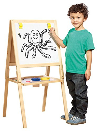 Casdon Wooden Easel | Double-Sided Easel for Children Aged 3+ | 2-in-1 Blackboard and Whiteboard for Your Little Artists!