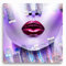 Feeby Impression Sur Toile Femme Ville 60x60 cm Tableaux Tableau Mural Image Moderne Photo Décoration Murale Artistique Photographie Design Chambre Salon Cuisine Violet Rose Rouge