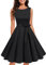 Gardenwed Damen Rockabilly Kleid Vintage Retro Cocktailkleid 60er Jahre Audrey Hepburn Kleid Festlich 50er Jahre Kleider Petticoat Kleid Black 2XL