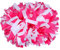 ICObuty Cheerleading-Pompon, Kunststoff, 15,2 cm, 1 Paar (Hot Pink-Weiß)
