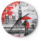 Modern Wanduhr London Architektur Big Ben 40x40cm Rund Groß Wand Uhr Glas Analog Zimmeruhren Küche Büro Wohnzimmer Glasuhr Wall Clock Dekoration Design Wanddekoration Küchenuhr C3AR40x40-3153