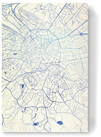 artboxONE Leinwand 30x20 cm Städte Aachen Deutschland Blue Infusion Map I von Makadi Atatu
