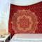 Popular Handicrafts Wandteppich, Hippie-Wandbehang, Ombré-Mandala, Bohemian, Hippie, aufwendige indische Wandteppiche, Tagesdecke, 230 x 270 cm, Kastanienbraun und goldfarben