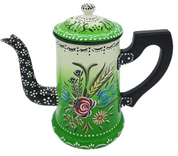 Cafetière ancienne verte, en aluminium