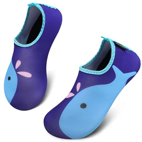 SAGUARO Scarpe da Sport Acquatici Ragazzi Ragazze Scarpette Scoglio Scarpe da Immersione Piscina Spiaggia Mare Fiume Nuoto Surf Vela Acqua Cycling per Bambini, Blu Bacca, 28/29 EU