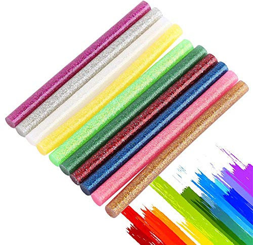 Powerful Tools Glitter Hot Melt Glue Adhesive Sticks 100x7mm for Heating Glue Gun, Multi-Colour, Set of 25 Piece