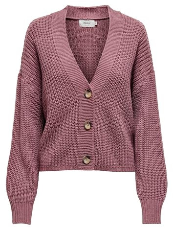 ONLY Onlcarolspring L/S Cardigan Knt Maglione, Nostalgia Rose, XS Donna