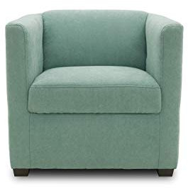 DOMO. collection Sessel Bob FK, kleiner Retro-Sessel mit Armlehnen und Federkern, Polstersessel, Cocktailsessel, Loungesessel, 73 x 75 x 69 cm (BxTxH), Webstoff in mint grün