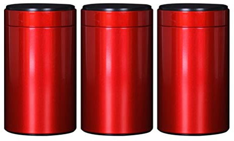 Healifty 3 runde Metalldosen mit Deckel, leere Blechdosen, dekorative Kerzendosen, Geschenkdosen, Süßigkeiten, losen Tee, Aufbewahrung für Hochzeitsgastgeschenke (rot, Größe 140)