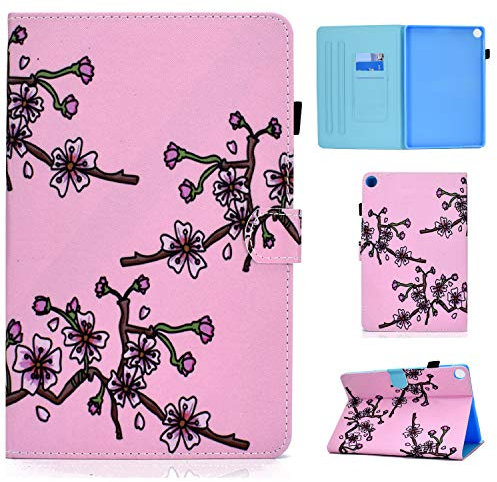 Aswant Huawei Matepad T10/T10s Hülle PU Leder Brieftasche Etui Case Folio Flip Buchstil Magnetisch Tablet Schutzhülle für Huawei Matepad T 10 9.7 Zoll/Huawei Matepad T 10s 10.1 Zoll Blume