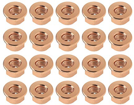 20pcs M10 Collecteur d'échappement Écrous Hexagonaux en Cuivre Plaqué Autobloquant Hexagonal pour 18301737774 Voiture