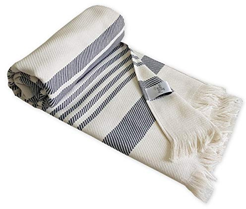 framsohn Hamamtuch Boho Living 'Streifen' 100 x 180 cm Grau
