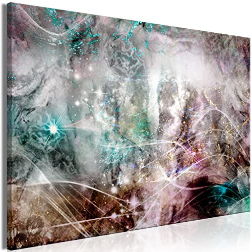 decomonkey Bilder Abstrakt 90x60 cm 1 Teilig Leinwandbilder Bild auf Leinwand Vlies Wandbild Kunstdruck Wanddeko Wand Wohnzimmer Wanddekoration Deko Marmor Sterne Blau Rosa Gris