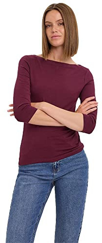 Vero Moda Women's Vmpanda Modal 3/4 Top Jrs Noos Longsleeve T Shirt, Winetasting, L UK