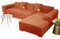 JHLD Sofabezug L Form, Stretch Sofabezug Samt L-förmiger Sofabezug Weiche Anti-rutsch Sofa Überwürfe Für Ecksofa-Orange A.-2 Sitzer+3 Sitzer